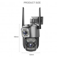 Camera de Supraveghere cu Wi-Fi, 8MP, 4K, Lentila Dubla, Zoom 10x, PTZ, IP66, Neagra, EF112-17