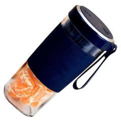 Mini Blender Portabil, Fructe, Legume, Electric, 450ml, cu 2 Lame, USB, Albastru Inchis, EF165-13-N