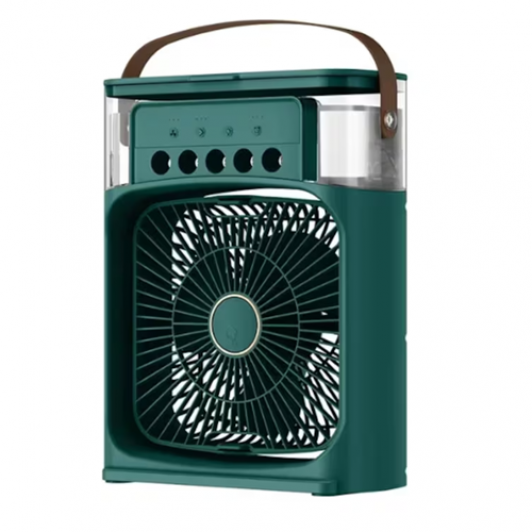 Mini Ventilator Portabil, Racitor Aer, Umidificator, Purificator, Rezervor Apa, Verde, EF168-6B