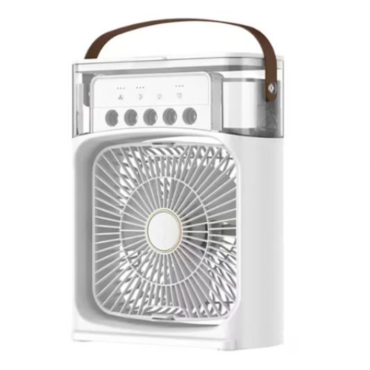 Mini Ventilator Portabil, Racitor Aer, Umidificator, Purificator, Rezervor Apa, Alb, EF168-3