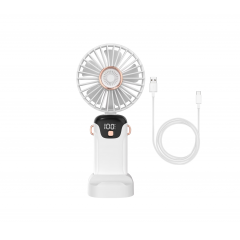 Ventilator mini portabil, 5 viteze, alb, 19.3x9x4.5cm, EF169-6-2