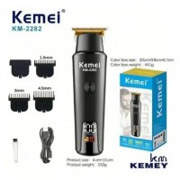 Masina Tuns Kemei Profesionala, Autonomie 120 Min, Lame 0.1mm, Cu Cablu/Incarcare Rapidă, EMKM2282