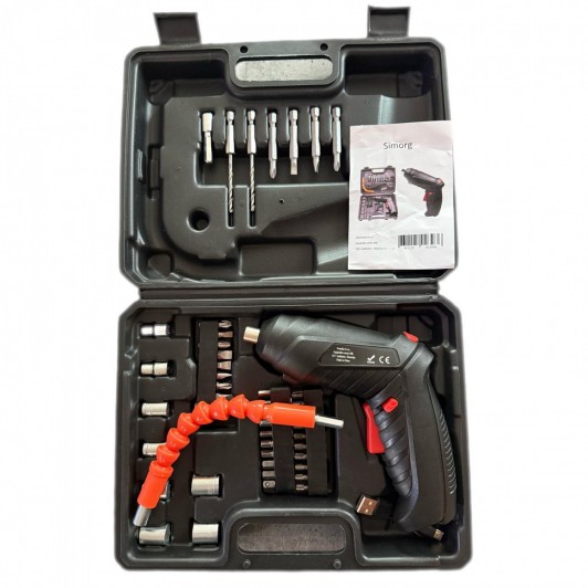 Set Surubelnita electrica cu acumulator 600 mAh, 3Nm, 260 RPM + 45 accesorii, EF167-1-2