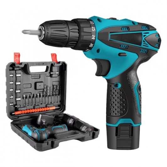 Trusa Surubelnita Electrica fara Fir, 2 Acumulatori, 48V, 24 de Accesorii, Cutie Depozitare, EF130-1