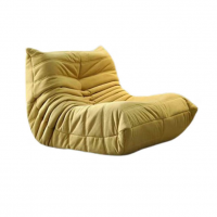 Fotoliu tip Puf, Interior din Spuma, Ergonomic, 80 x 100 x 70 cm, Galben-Mustar, EF151-1