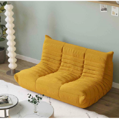 Canapea 2 Persoane, Interior din Spuma, Ergonomic, 100x130x70 cm, Galben, EF151-2