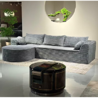 Canapea Premium Tip Coltar, 3 Perne Mari si 2 Perne Mici, 275x175x70 cm, Gri, EF151-5