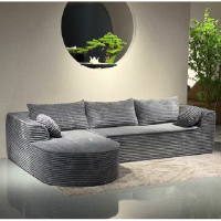 Canapea Premium Tip Coltar, 3 Perne Mari si 2 Perne Mici, 275x175x70 cm, Gri, EF151-5