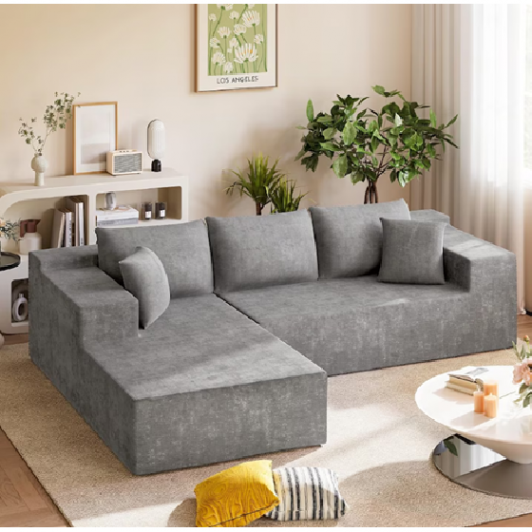 Canapea Premium Tip Coltar, 4 Perne, 240x150x70 cm, Gri, EF151-4
