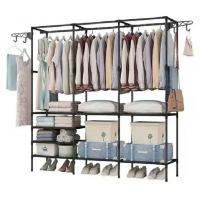 Sifonier Metalic Multifunctional, 6 Rafturi , 160x173x36 Cm, Rezistent, Bare pentru Umerase, EF161-2