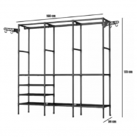 Sifonier Metalic Multifunctional, 6 Rafturi , 160x173x36 Cm, Rezistent, Bare pentru Umerase, EF161-2