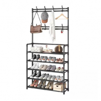 Stand Metalic cu 5 Rafturi, pentru Depozitare Haine, Pantofi si Accesorii, 80x171x28 cm, EF152-3