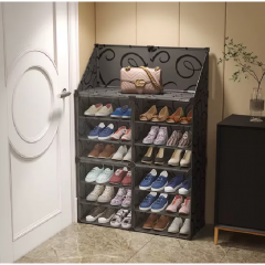 Dulap Modular pentru Pantofi, Economisire Spatiu, Usi Transparente, Spatios, Design Modern, EF147-15