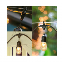Ghirlanda Cu Becuri Luminoase, Alimentare Priza, LED, 20 Metri, 2W, 3000K, IP65, Neagra, EF165-2-2