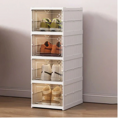 Organizator Multifunctional, Pliabil, 4 Niveluri, cu Usi Transparente, 71, 5 x 35 x 20 cm, EF154-5