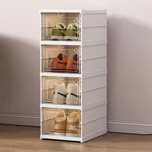 Organizator Multifunctional, Pliabil, 4 Niveluri, cu Usi Transparente, 71, 5 x 35 x 20 cm, EF154-5
