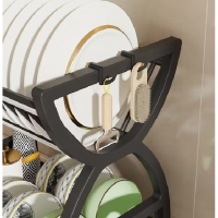Suport de Vase Multifunctional, cu 2 Niveluri, cu Tava de Scurgere, 33x24x30.5 cm, EF152-2