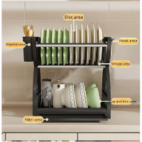 Suport de Vase Multifunctional, cu 2 Niveluri, cu Tava de Scurgere, 33x24x30.5 cm, EF152-2