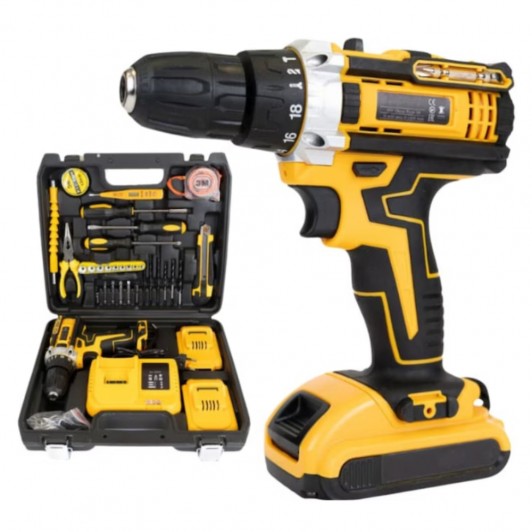 Set Trusa Masina Gaurit si Insurubat Electrica, 2 Acumulatori Litiu, Putere 21V, Accesorii