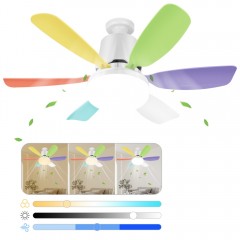 Ventilator cu Iluminare LED, Lumina Naturala/Rece/Calda, Telecomanda, 3 viteze, Timer, Multicolor Ventilator cu Iluminare LED, Lumina Naturala/Rece/Calda, Telecomanda, 3 viteze, Timer, Multicolor