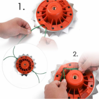 Tambur motocoasă UniBox 2 în 1, disc zimțat și fir, gri/roșu, diametru 20cm, EDLMX220 Tambur motocoasă UniBox 2 în 1, disc zimțat și fir, gri/roșu, diametru 20cm, EDLMX220