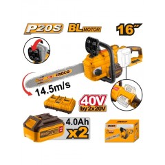 Motofierastrau 40V cu 2 Acumulatori 20V 4Ah INGCO CGSLI401682 Motofierastrau 40V cu 2 Acumulatori 20V 4Ah INGCO CGSLI401682