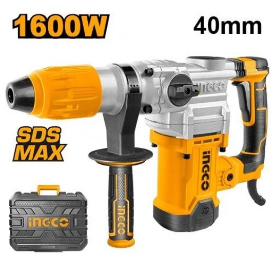 Picamer SDS MAX 40mm 1600W INGCO RH1600388, Demolare si Gaurire Beton,10J, 3850 bpm, Profesional