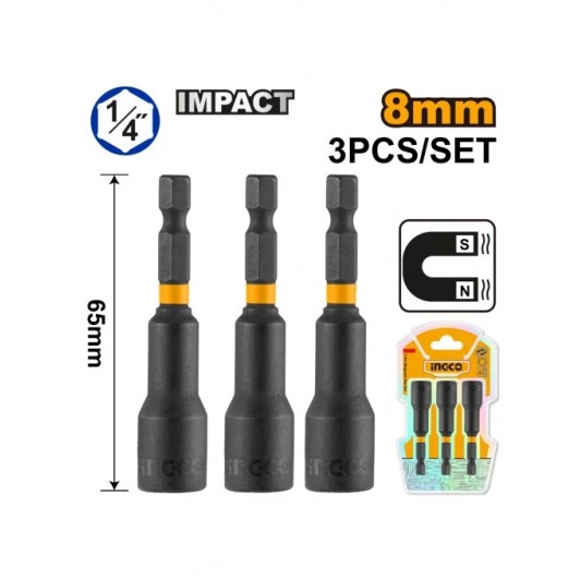 Cheie Magnetica 1/4 8mm Set 3 buc INGCO AMN0831