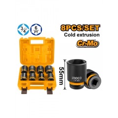 Trusa Tubulare IMPACT 3/4 8buc INGCO HKISSD34081