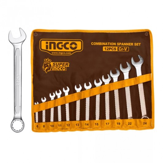 Set chei combinate 12 piese 6-24 mm CrV, INGCO HKSPA1142 Set chei combinate 12 piese 6-24 mm CrV, INGCO HKSPA1142