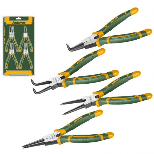 Set clești pentru inele de siguranță 180 mm 4 buc JADEVER JDPS2604