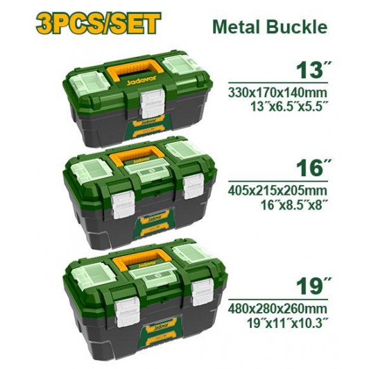 Set de 3 cutii de scule din plastic, JDTB4103