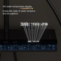 Coloana de Dus Smart cu LED si Termostat, 4 Moduri, Butoane Tip Piano, Montaj pe Perete, Negru-Gri Coloana de Dus Smart cu LED si Termostat, 4 Moduri, Butoane Tip Piano, Montaj pe Perete, Negru-Gri