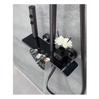 Coloana de Dus Premium, 4 Functii, Butoane Tip Piano Pulverizator Igienic, Montaj pe Perete, Negru