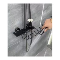Coloana de Dus Premium, 4 Functii, Butoane Tip Piano Pulverizator Igienic, Montaj pe Perete, Negru