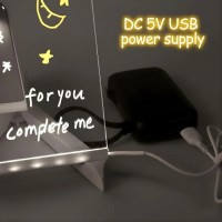 Tabla de desen cu lumina LED, acrilica, suport, markere si cablu USB, 30x20 cm