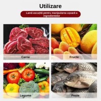 Set de cutite de bucatarie din inox cu suport din lemn, 6 piese Set de cutite de bucatarie din inox cu suport din lemn, 6 piese