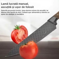 Set de cutite de bucatarie din inox cu suport din lemn, 6 piese Set de cutite de bucatarie din inox cu suport din lemn, 6 piese