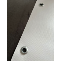 Prelata alba cauciucata 2 M X 3 M, impermeabila, cu inele, densitate 650 G/MP