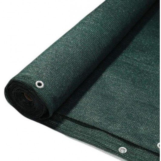 Plasa umbrire gard, cu inele PREMIUM, 1.2 X 10 m, verde, densitate 150 g/mp, grad umbire 100%