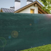 Plasa umbrire gard, cu inele PREMIUM, 1.2 X 10 m, verde, densitate 150 g/mp, grad umbire 100%