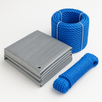 SET 2 prelate cauciucate 3 m x 4 m impermeabile,densitate 175 G/MP, GRI + sfoara 25 m cadou