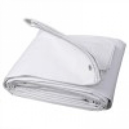 Prelata alba 1.5 m X 1.75 m cauciucata, impermeabila, cu inele, densitate 450 G/MP