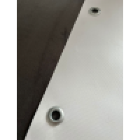 Prelata alba 1.5 m X 1.75 m cauciucata, impermeabila, cu inele, densitate 450 G/MP