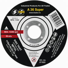 SET 10 BUCATI - DISC DE TĂIERE PENTRU METAL 41-A36 R-BF – Ø115 × 1,6 × 22,23 MM
