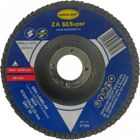 SET 5 BUCATI - DISC LAM. FRONTAL INOX KT29 - 125x22.23 MM, GR. 60