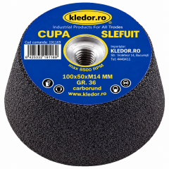 Cupa pentru slefuit 100x50xM14, GR.36 Cupa pentru slefuit 100x50xM14, GR.36