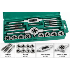 Trusa filiere si tarozi M3 - M12 SET 20 Trusa filiere si tarozi M3 - M12 SET 20