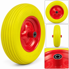 Roata roaba 14" x 3.5-8, ax D14 mm, poliuretan SSPU, rulment