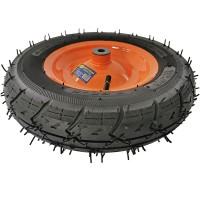 Roată roabă 14” x 3.5 – 8, ax D14 x 100 mm, bucșă oțel, țepi
